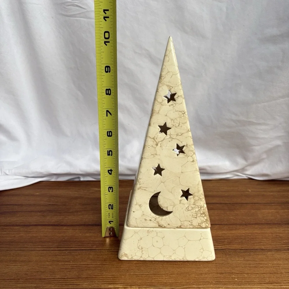 PartyLite Galaxy Pyramid Tealight Candle Holder P0161 Moon Stars Retired - Picture 12 of 14